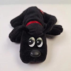 1986 Vintage 7” Solid Black Pound Puppies Tonka Puppy Plush Dog Made In Korea - Picture 1 of 11
