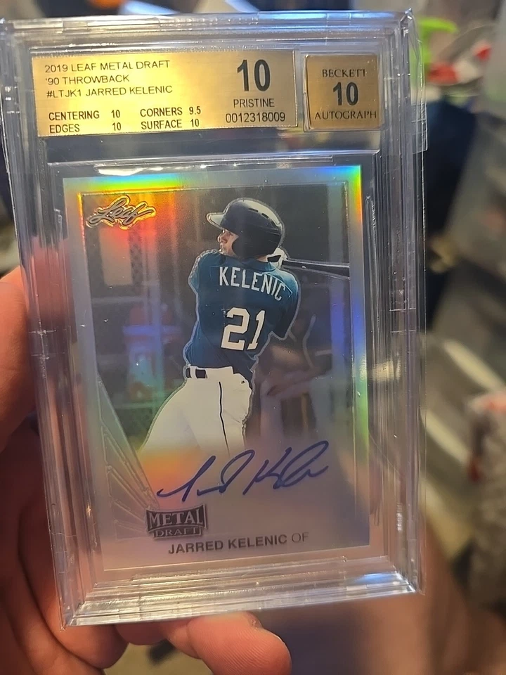 2019 LEAF METAL DRAFT JARRED KELENIC Throwback Rc ON-CARD AU BGS 10/10 Prestine  - Image 1 of 1
