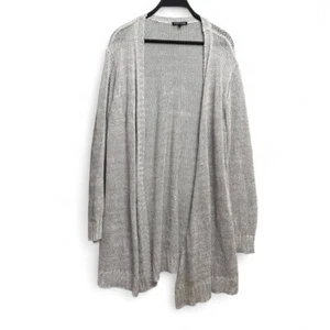 Cárdigan Suéter Eileen Fisher 100% Lino Beige Tejido Abierto Ligero Costero XL - Imagen 1 de 10
