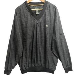 Catalina Men’s Pullover Windbreaker Jacket Size Large Golf Pockets Plaid Green - Picture 1 of 13