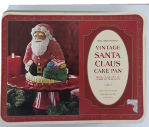 Sartén para pasteles de Navidad Williams-Sonoma Nordic Ware vintage de metal de Papá Noel 3D 10 tazas - Imagen 1 de 4