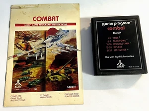 Combat Atari 2600 Retro Video Game Cartridge CX2601 With Manual Tested - Afbeelding 1 van 10