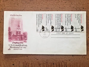 U.S. #2359a DRAFTING OF THE CONSTITUTION BOOKLET PANE ARTCRAFT FIRST DAY COVER - Picture 1 of 2