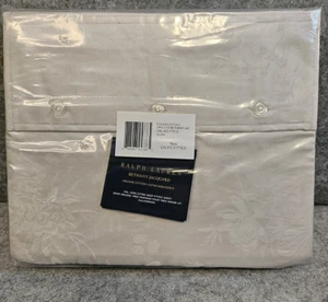 Ralph Lauren Bethany Jacquard Cal King Xtra Deep Fitted Sheet Silver Organic NEW - Picture 1 of 12