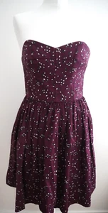 dress burgundy flowers Jack Wills S (10 up to 12) - Picture 1 of 5