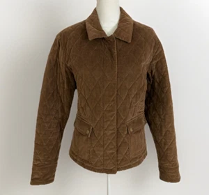 Vintage Eddie Bauer Jacket XL Women’s Brown Quilted Corduroy Barn Coat - Picture 1 of 11