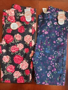 NEW W/TAG! Set of 2 Wonder Nation Girls Floral Patterns Jeggings Pants 10-12 - Picture 1 of 5