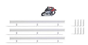 Busch 7940 HO Scale Super Racer 1 Silver Motorcycle with Rider - Picture 1 of 1