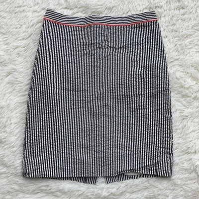 J. Saia lápis Crew feminina 4 listras brancas cinza Seersucker clássica - Imagem 1 de 4