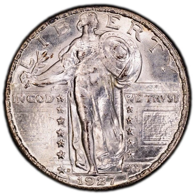 1927-D 25c PCGS MS 65 - BETTER DATE GEM SILVER STANDING LIBERTY QUARTER - Image 1 of 4