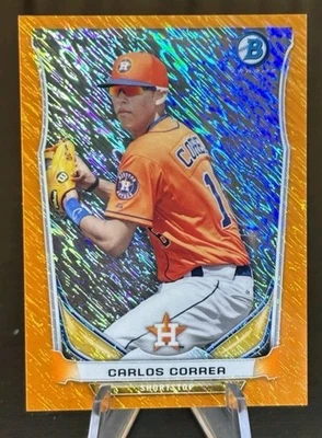 CARLOS CORREA 2014 BOWMAN CHROME MINI ORANGE REFRACTOR RC /50 COLOR MATCH ASTROS - Image 1 of 2