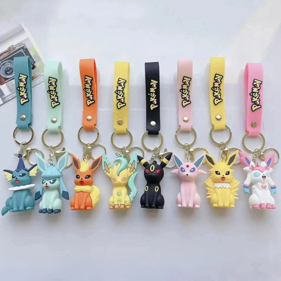 Pokemon Eevee Evolutions 3D Keychain Keyring School Bag Gift Umbreon Sylveon - Image 1 of 1