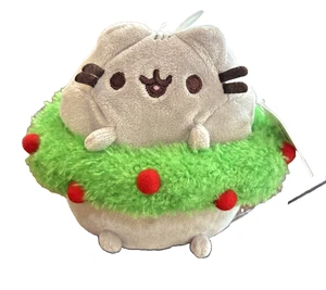 Pusheen Christmas Wreath Plush Cat  5" Stuffed Animal Gund Holiday NWT - Picture 1 of 10