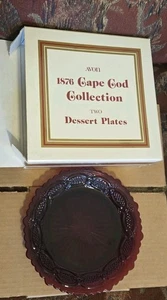 4 VTG NIB Avon Glass 1876 Cape Cod Ruby Red Dessert Plates 7” - Picture 1 of 1