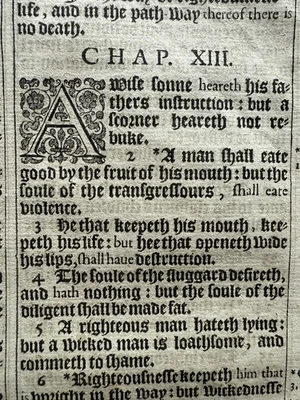 King James Bible Leaf, first edition printing, London, 1611 - Image 1 of 4