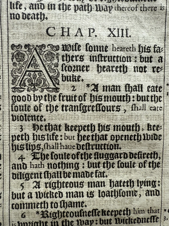 King James Bible Leaf, first edition printing, London, 1611 - Image 1 of 4