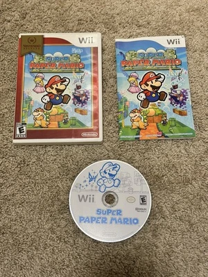 Super Paper Mario Wii Nintendo Selects Edition CIB Complete W/ Manual Tested - Image 1 of 4