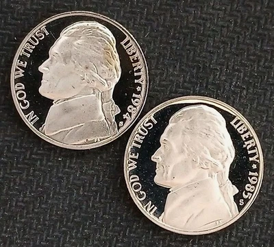1984 & 85-S Dcam Proof Jefferson Nickel (2 Coin Lot) ~ Ships Free!  - Image 1 of 4