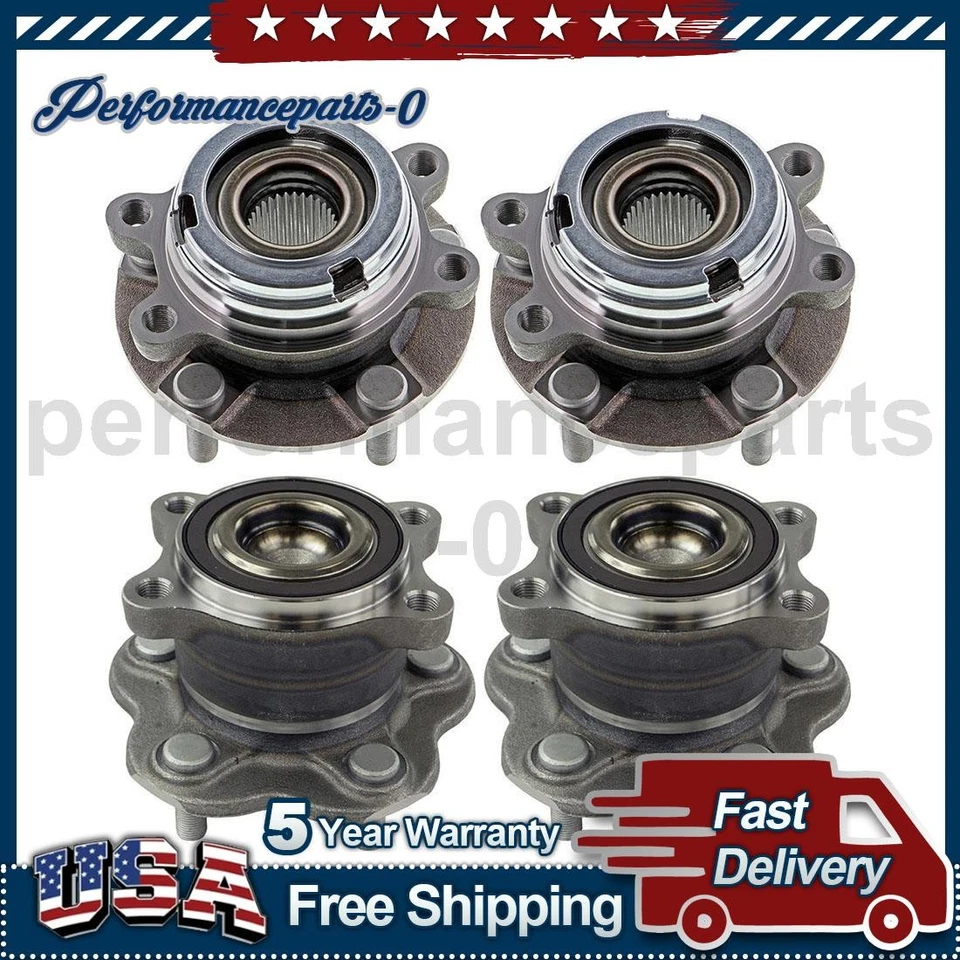 Conjunto de cojinete y buje de rueda delantera trasera para Nissan Altima 2007-2014 Foto 1 de 4