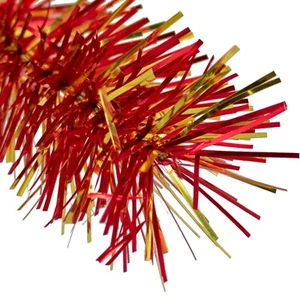 30FT Shiny Metallic Red and Gold Tinsel Garland Christmas Plastic Fringe Foil - Picture 1 of 5