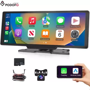 Portable Apple Car Play & Android Auto 10.26" Touch Screen Car Stereo Radio +Cam - Picture 1 of 15