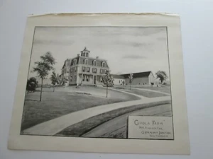 1892 NEW HAMPSHIRE ANTICA MAPPA, CUPOLA FARM, P. M. ROSSITER ESQ. CLAREMONT JNCT. - Foto 1 di 3
