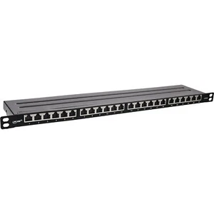 InLine® 19" Patchfeld Cat.6A 0,5 HE 24-fach, mit Staubschutz, schwarz - Bild 1 von 7