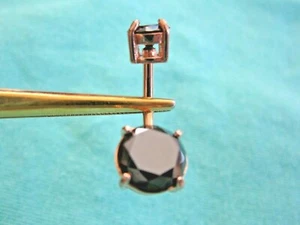 2.80ctw ROSE GOLD DOUBLE BLACK DIAMOND BELLY RING,CERTIFICATE,FREE DIA TESTER - Picture 1 of 12