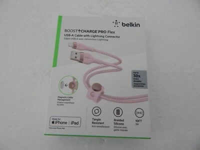 Belkin Boost Up Charge Pro Flex USB-A Cable Lighting Connector 10f MFi Certified - Image 1 of 4