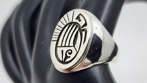 Calvin Peterson Navajo Overlay Sterlingsilber Krallenmotiv Ringgröße 10,5 - Bild 1 von 9