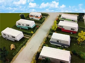 N Scale Buildings - Mobile Home Trailer Park Camper Homes Cardstock kit set - Bild 1 von 6