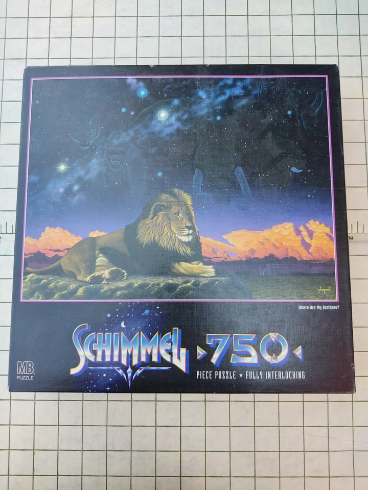 Schim Schimmel Art 750 Jigsaw Puzzle Precious Lion Cub Earth 1996 Milton Bradley