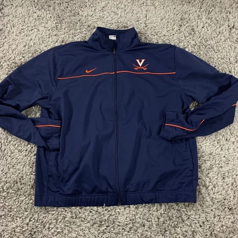 Nike Virginia Cavaliers Warmup Jacket Mens 2XL XXL Blue Multicolor Windbreaker Cover