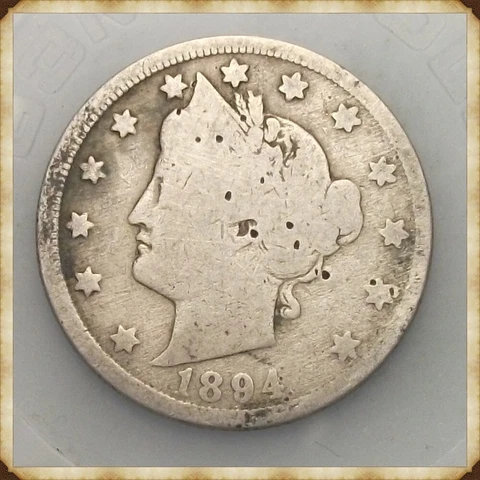 1894 Liberty Nickel   "Actual Coin Pictured" Cover