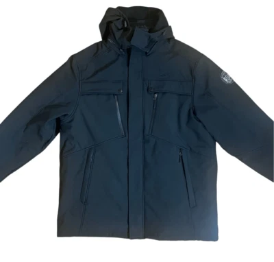 Chaqueta 2 en 1 Reebok para hombre negra con capucha extraíble acolchada interior peso pesado Foto 1 de 4