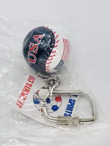 JF Sports Team USA Keychain LIL SPORTS BRAT TEAM USA BASEBALL USA KEYCHAIN NWT - Picture 1 of 4