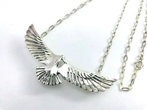 925 Sterling Silver Eagle Top with 22" / 55 cm Flat Cable Chain. 17.5 g - Picture 1 of 12