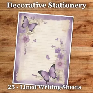 25 Sheets Letter Writing Paper | Antique Florals Stationery - #04 - Picture 1 of 1