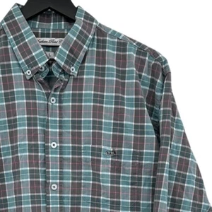 Southern Point Co Men’s Button Down Shirt Long Sleeve Large Green Plaid Casual - Picture 1 of 6