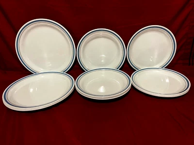 Corelle Indigo 12 Piece Set Of 4 Each Dinner & Luncheon Plates & Pasta Bowls USA - Image 1 of 2