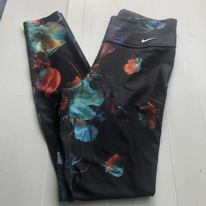 Nike Dri Fit Activewear Leggings Size Medium Floral EUC - Picture 1 of 5