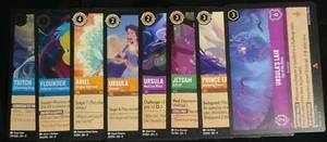 Disney Lorcana Card Lot of 8 Little Mermaid Cards Triton Ursula Ariel Flounder - Picture 1 of 4