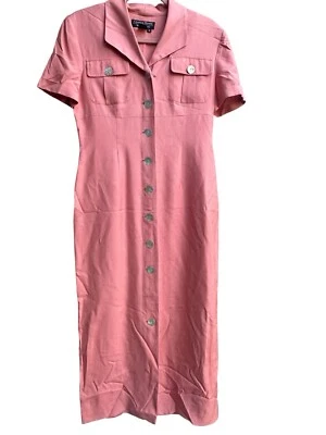 VTG Cynthia Howie Blue 100% Silk Midi Button Down Shirt Dress Size 6 - Image 1 of 4