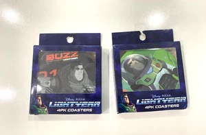 Disney Pixars Buzz Lightyear 4pk Coasters Bundle of 2 NEW (4 different designs) - Picture 1 of 5