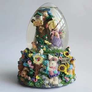 Easter Musical Globe Spring Water Glitter  "Easter Parade" Egg Shaped Boxed - Picture 1 of 13