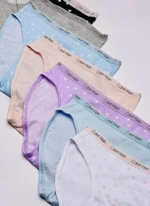 CALVIN CLEIN Girls Modern COTTON Bikini Panties New With Tags Size M 7/8 7pack - Picture 1 of 3