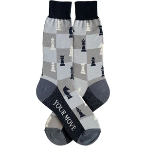 Calcetines de ajedrez para hombre talla 10-13 pies gris tráfico novedad juegos moda nuevos - Imagen 1 de 1