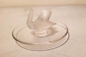 Lalique Swan Ring Dish w/ French Cuff Bangle Bracelet vtg. tortoiseshell lucite - Picture 1 of 12