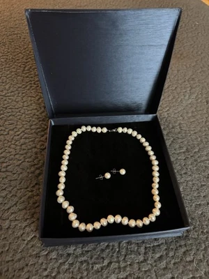 Effy Fresh WaterPearl Necklace & Earrings Set in Elegant Blue Box - Image 1 of 3