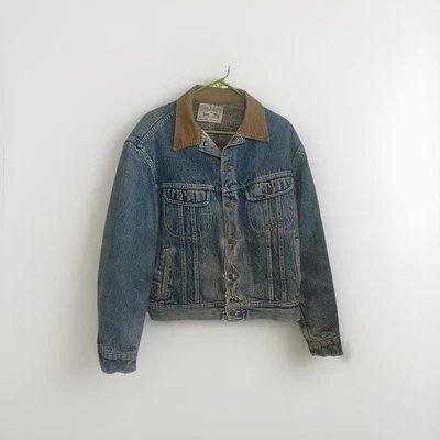 Chaqueta Manta De Colección Lee Storm Rider Azul Envejecido Denim Hecha en EE. UU. Para Hombres L Foto 1 de 4